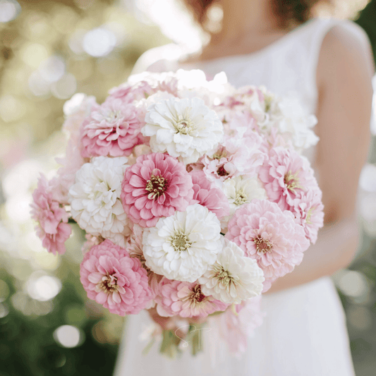 Blushing Bride Zinnia Mix - 100 Seeds
